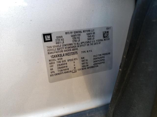 1GKKNSLA1HZ272675 GMC ACADIA SLE