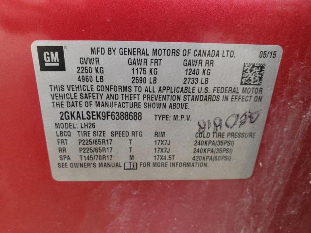 2GKALSEK9F6388688 GMC Terrain Slt
