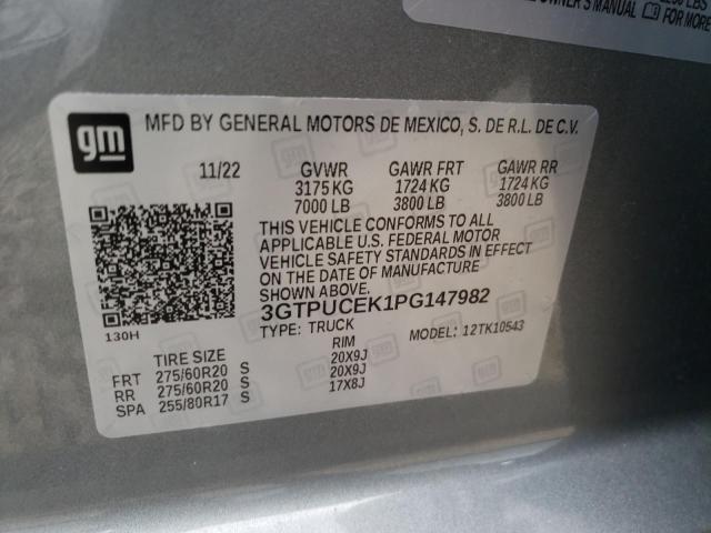 3GTPUCEK1PG147982 GMC Sierra K1500 Elevation