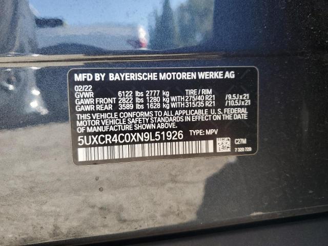 5UXCR4C0XN9L51926 BMW X5 Sdrive 40i