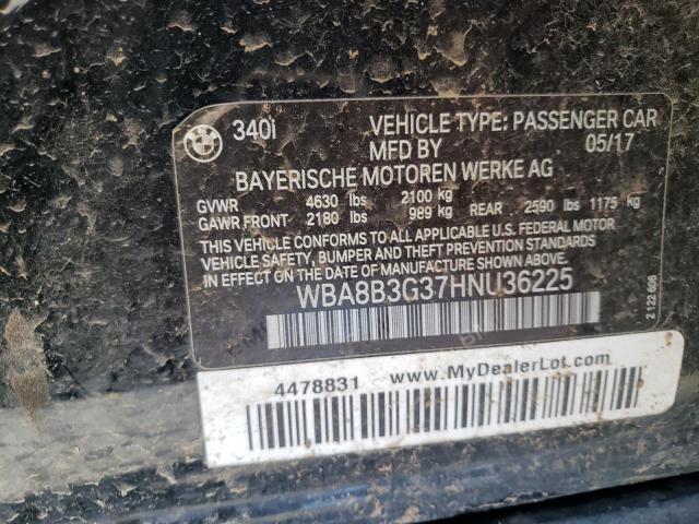 WBA8B3G37HNU36225 BMW 340 I