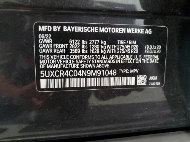 5UXCR4C04N9M91048 BMW X5 Sdrive 40i