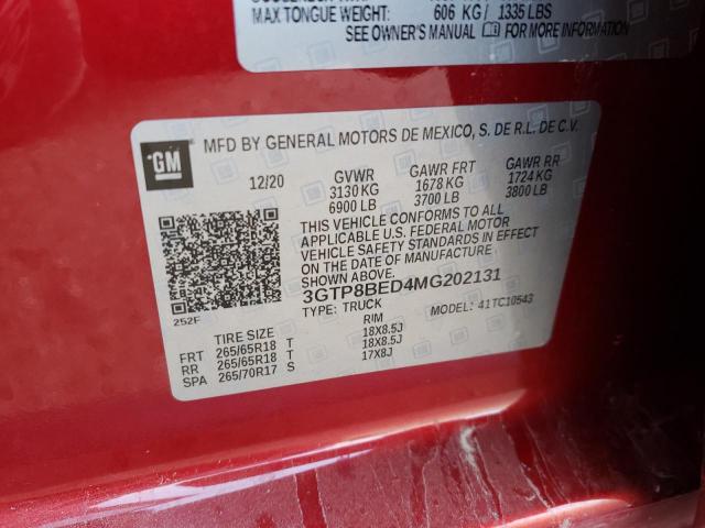 3GTP8BED4MG202131 GMC Sierra C1500 Sle