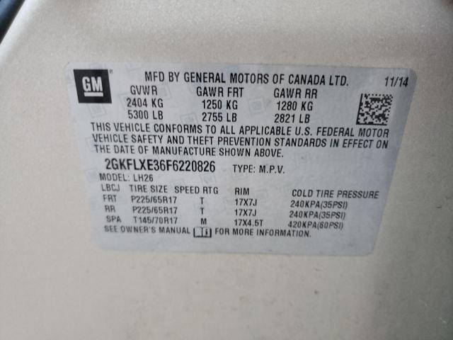 2GKFLXE36F6220826 GMC Terrain Slt