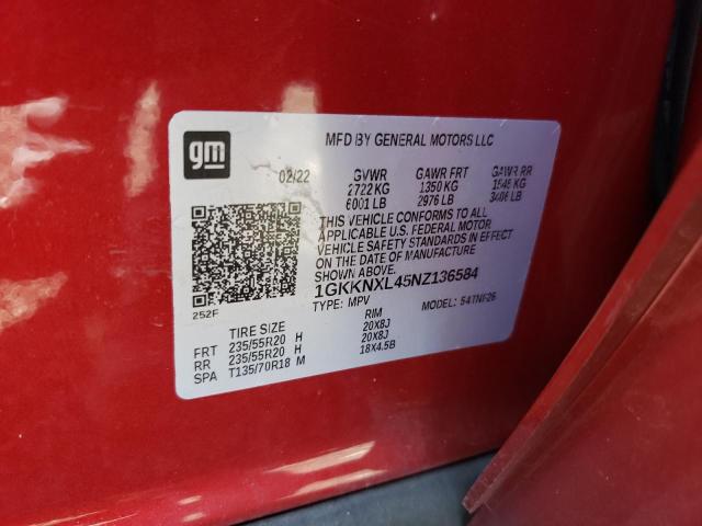 1GKKNXL45NZ136584 GMC Acadia Denali