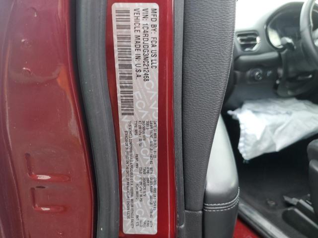 1C4RDJDG3NC212468 Dodge DURANGO GT