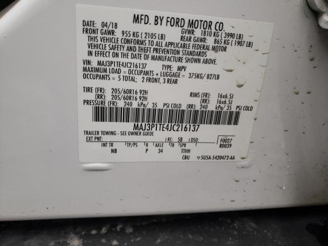 MAJ3P1TE4JC216137 Ford Ecosport Se
