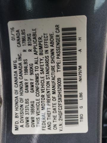 2HGFC2F5XGH529009 Honda Civic Lx