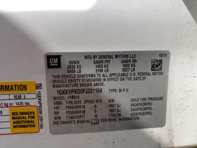 1GKKVPKD0FJ201164 GMC ACADIA SLE