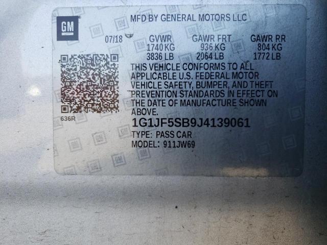 1G1JF5SB9J4139061 Chevrolet Sonic Premier