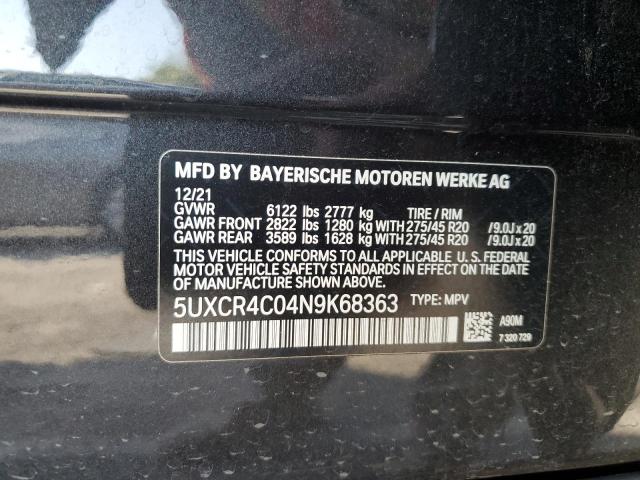 5UXCR4C04N9K68363 BMW X5 Sdrive 40i