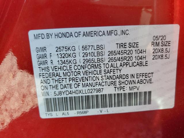 5J8YD4H0XLL027987 Acura MDX A-SPEC