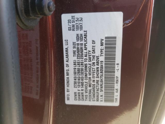 5FNRL6H75LB058419 Honda ODYSSEY EXL