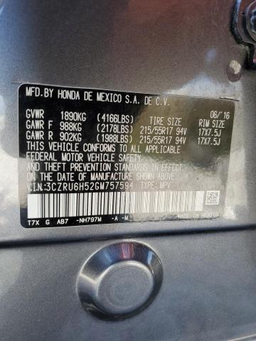 3CZRU6H52GM757594 Honda HR-V EX