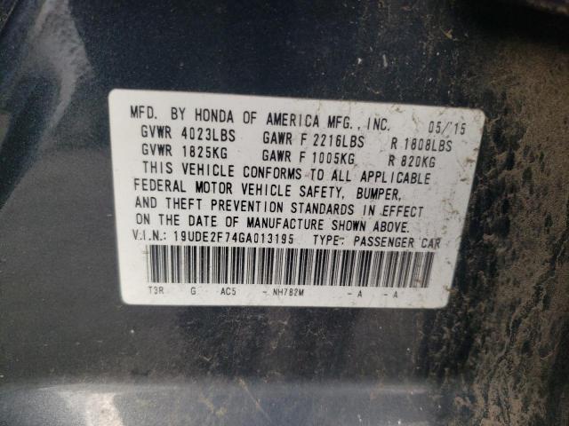 19UDE2F74GA013195 Acura Ilx Premium