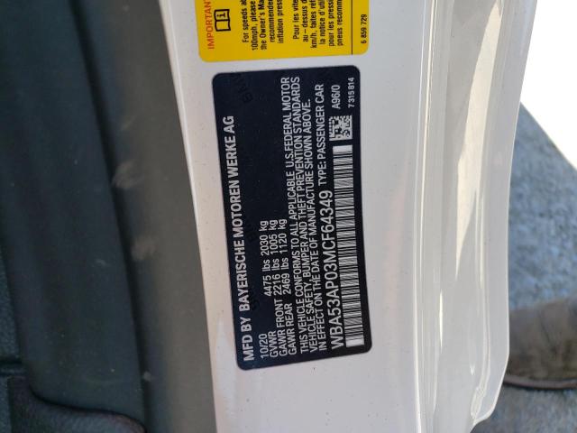 WBA53AP03MCF64349 BMW 430I