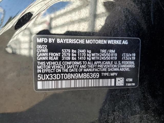 5UX33DT08N9M86369 BMW X4 Xdrive30i