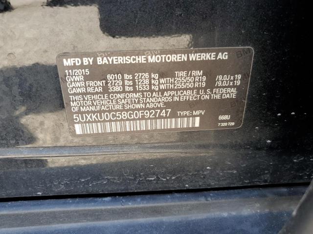 5UXKU0C58G0F92747 BMW X6 Sdrive35i