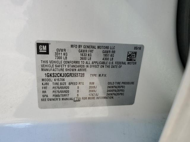 1GKS2CKJ0GR393728 GMC YUKON DENALI