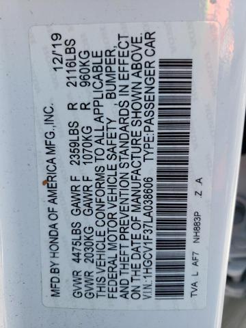 1HGCV1F37LA038606 Honda Accord Sport