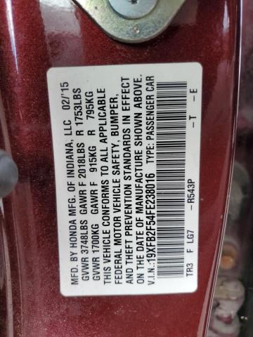 19XFB2F54FE238016 Honda Civic Lx