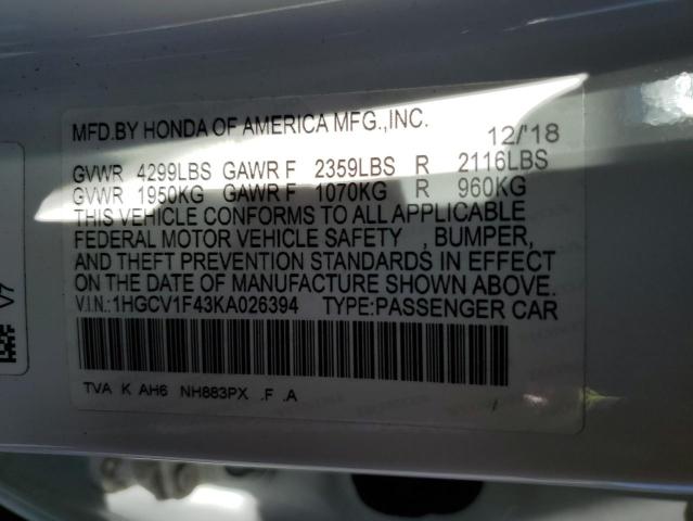 1HGCV1F43KA026394 Honda ACCORD EX