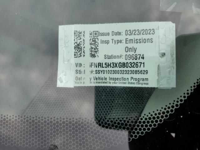 5FNRL5H3XGB032671 Honda ODYSSEY SE