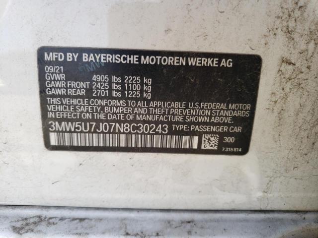 3MW5U7J07N8C30243 BMW M340I