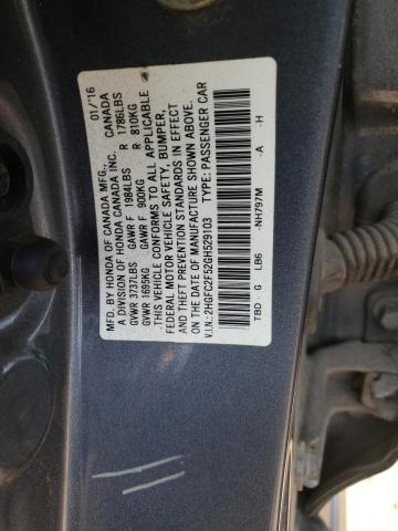 2HGFC2F52GH529103 Honda Civic Lx