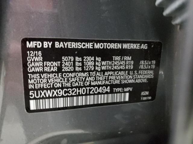 5UXWX9C32H0T20494 BMW X3 Xdrive28i