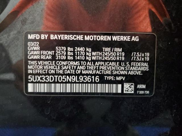5UX33DT05N9L93616 BMW X4 Xdrive30i
