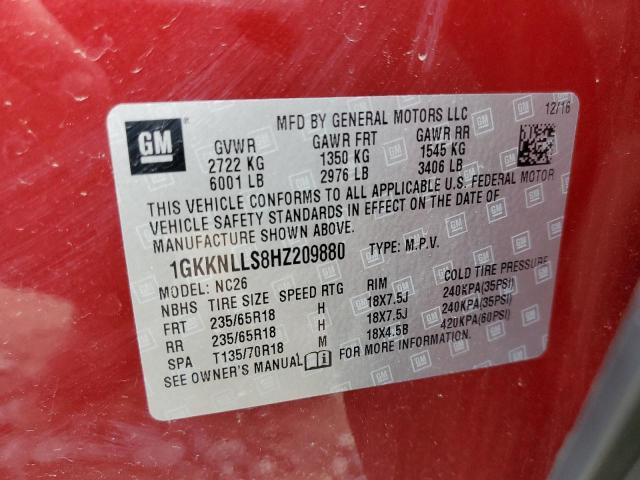 1GKKNLLS8HZ209880 GMC ACADIA SLE