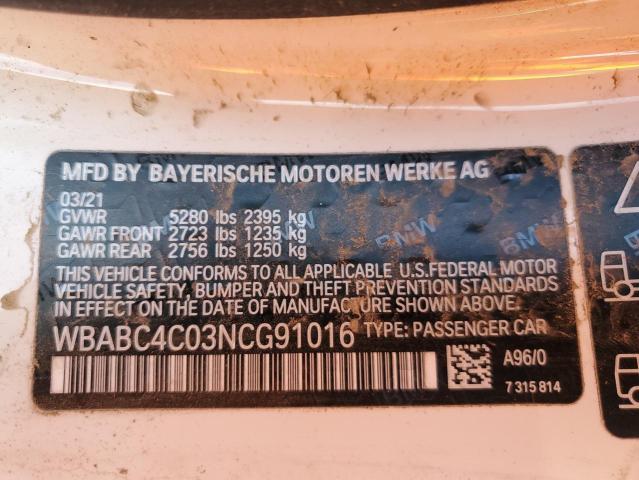 WBABC4C03NCG91016 BMW M850XI