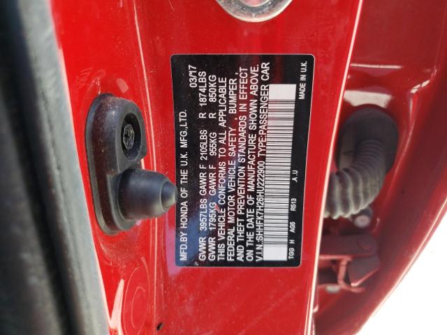 SHHFK7H26HU222900 Honda Civic Lx