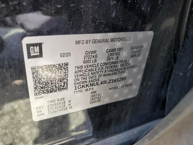 1GKKNUL49LZ181295 GMC ACADIA SLT
