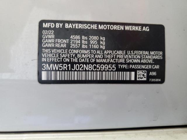 3MW5R1J02N8C59955 BMW 330I
