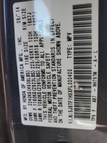 5J6TF1H5XFL000400 Honda Crosstour Exl