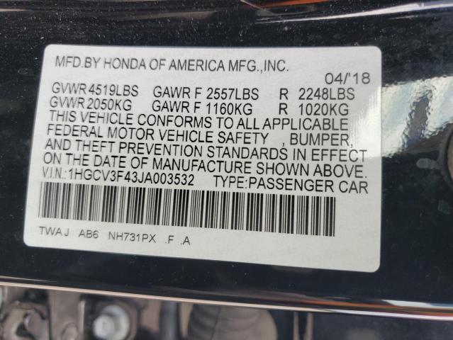 1HGCV3F43JA003532 Honda Accord Hybrid Ex