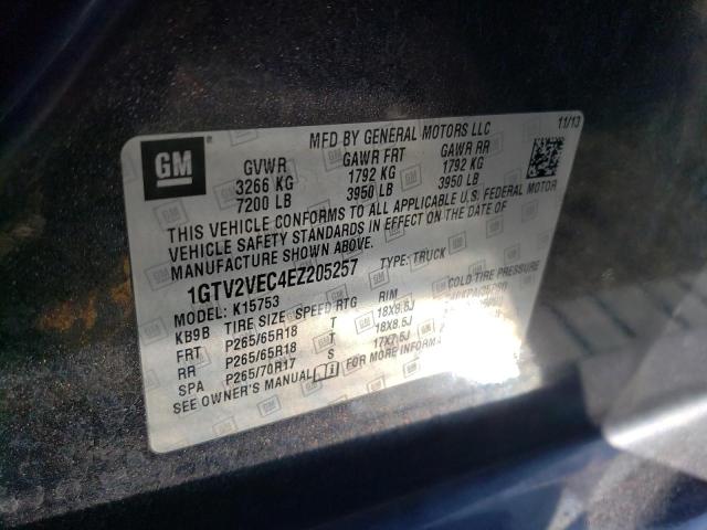1GTV2VEC4EZ205257 GMC Sierra K1500 Slt