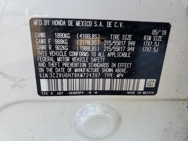 3CZRU6H78KM724397 Honda Hr-v Exl