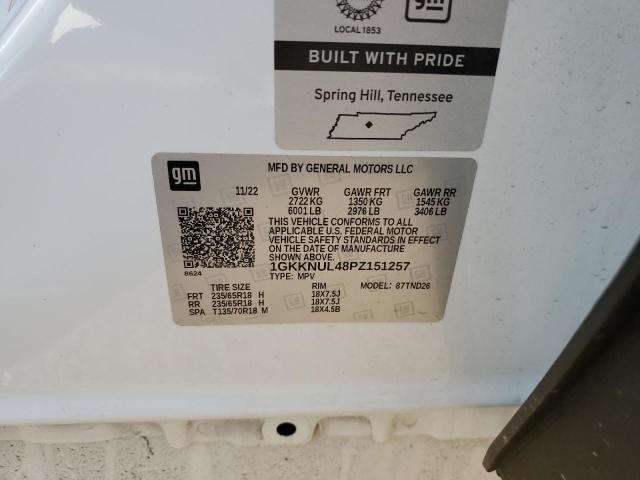 1GKKNUL48PZ151257 GMC ACADIA SLT