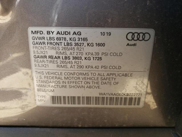 WA1VAAGE0KB022771 Audi E-tron Prestige