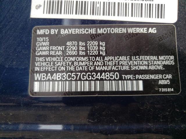 WBA4B3C57GG344850 BMW 435 Xi Gran Coupe