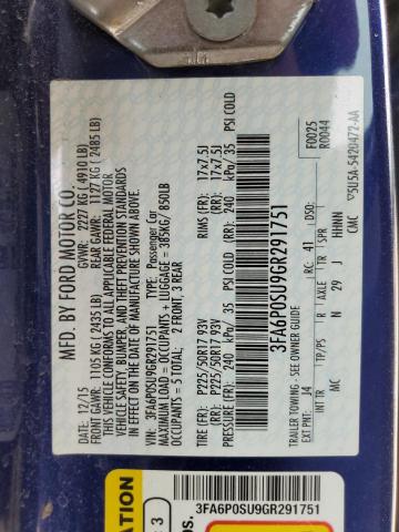 3FA6P0SU9GR291751 Ford FUSION TIT