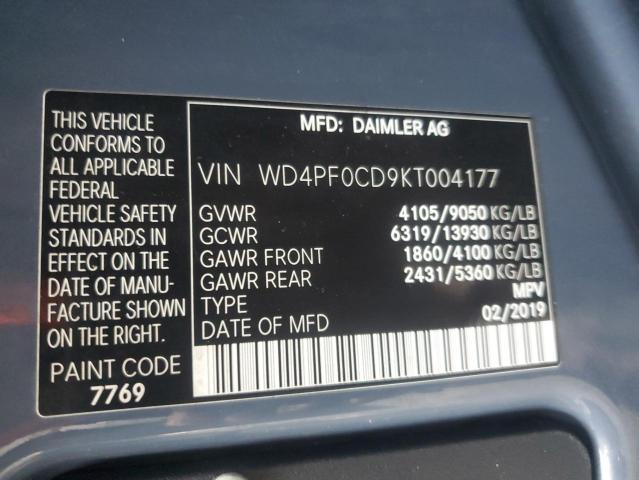 2019 MERCEDES-BENZ SPRINTER 2 WD4PF0CD9KT004177  71238974