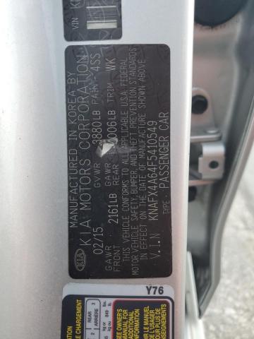 KNAFX4A64F5410549 KIA FORTE LX