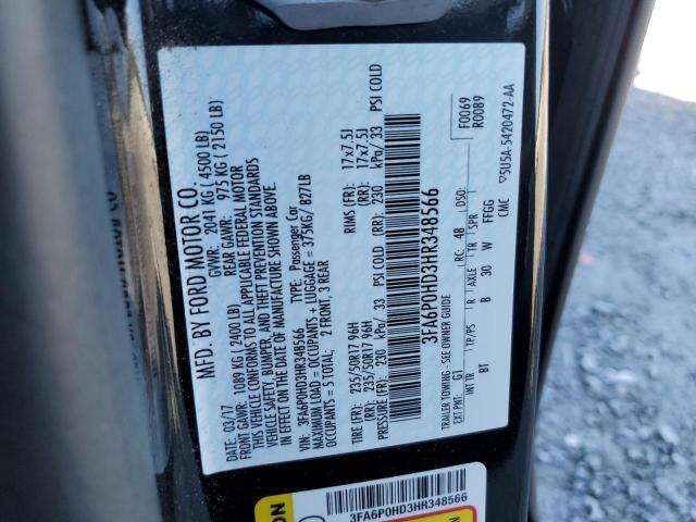 3FA6P0HD3HR348566 Ford FUSION SE