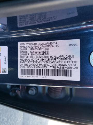 1HGCY1F30PA021708 Honda ACCORD EX