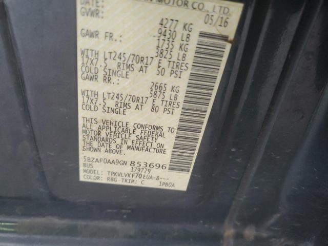5BZAF0AA9GN853696 Nissan NV 3500 S