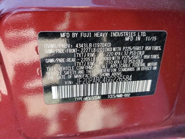 JF2GPABC4GG226584 Subaru Crosstrek